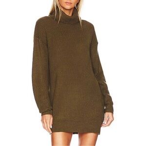 NWT! Superdown Khaki Green Women's Cowl Neck Sweater Dress